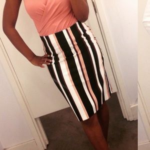 Striped pencil skirt
